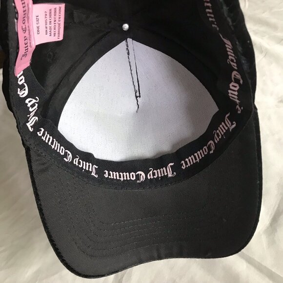 Juicy Couture Black/Rhinestones Cap Hat- One Size - Picture 5 of 7